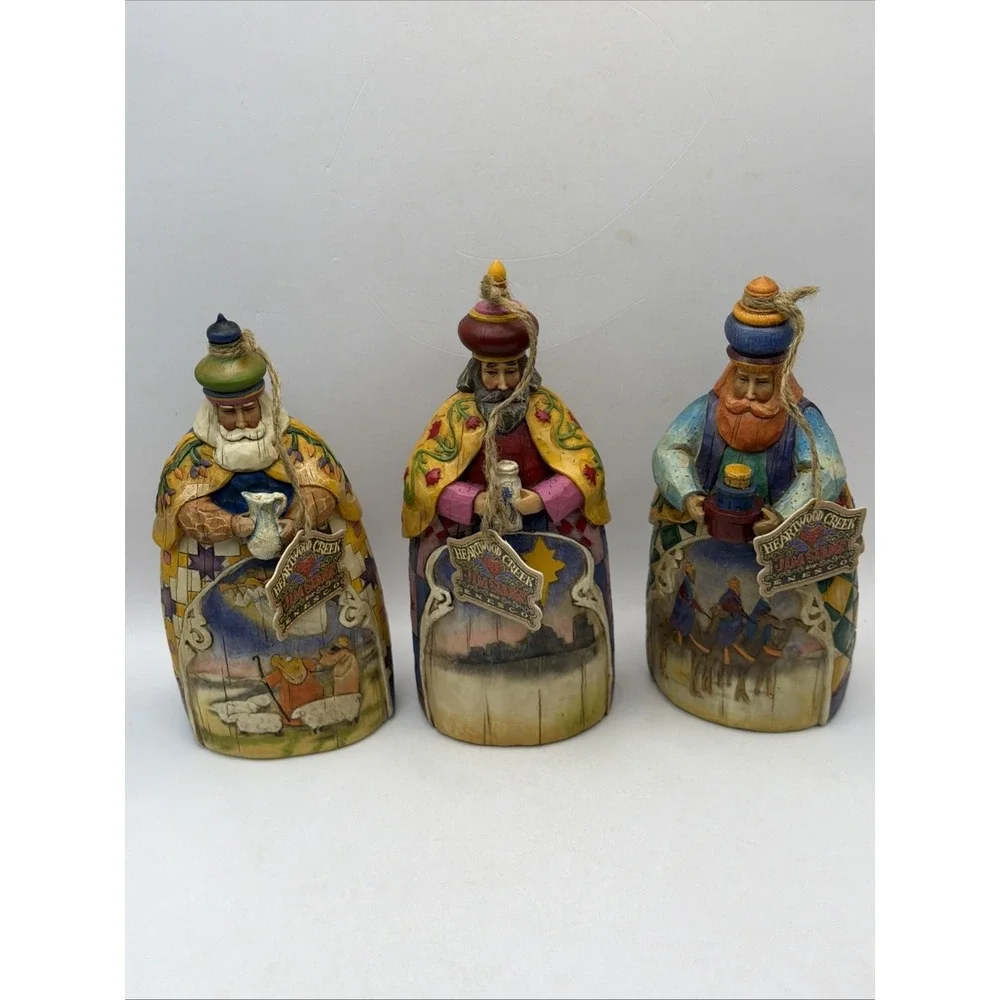Jim Shore 3 Wisemen Nativity Set Let Every Heart Prepare Him Room NIB 2003